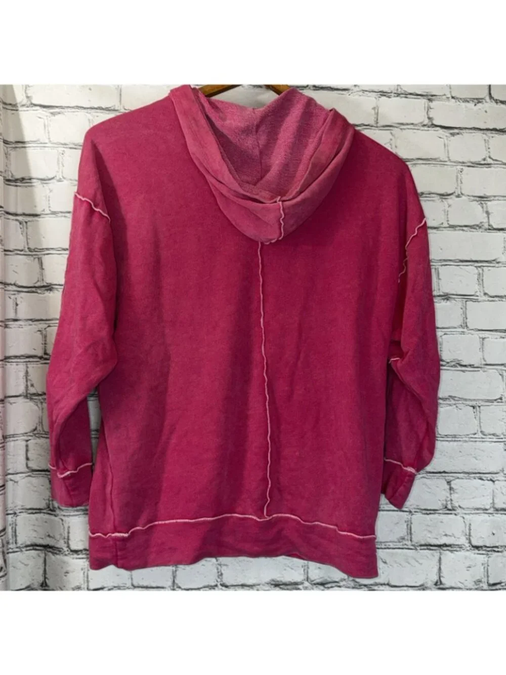 Wild Fable Sz M Pink Lightweight French Terry Pocket Casual Hoodie Sweatshirt - Picture 2 of 8